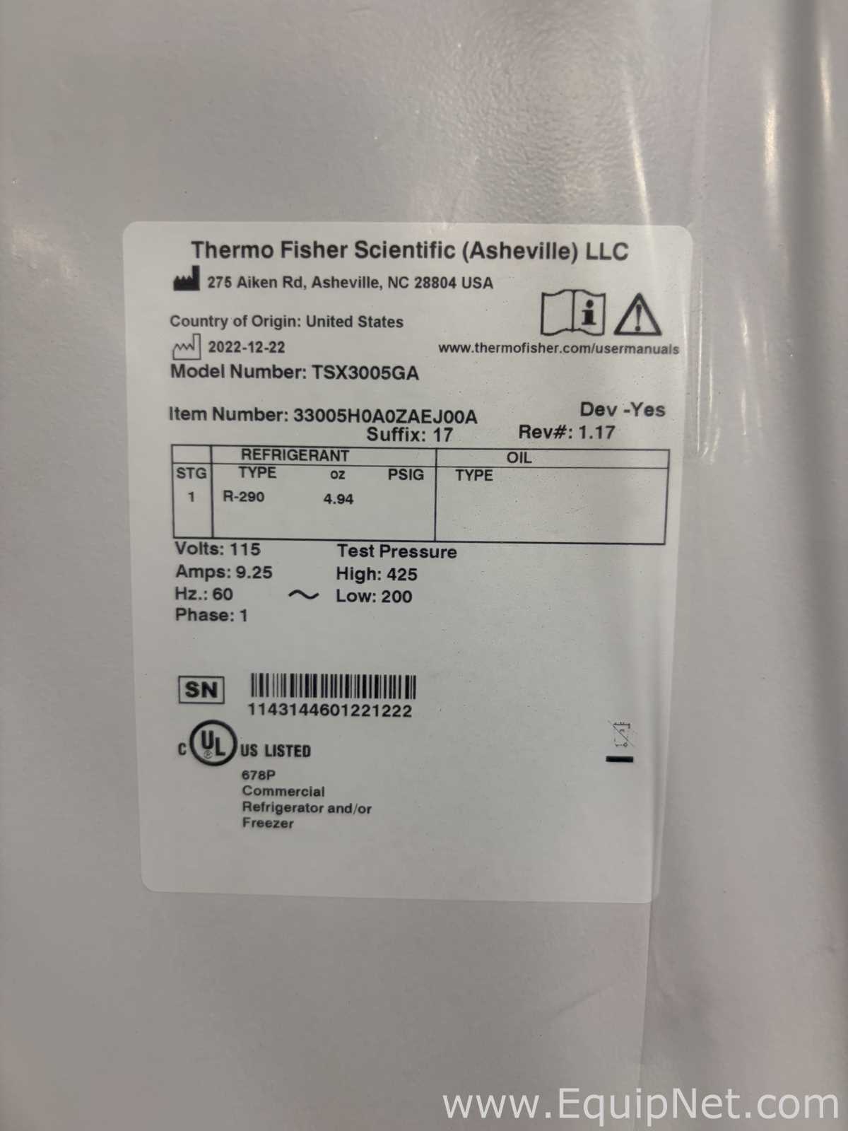 Unidade de Refrigeração Thermo Scientific TSX3005GA. Sem Uso