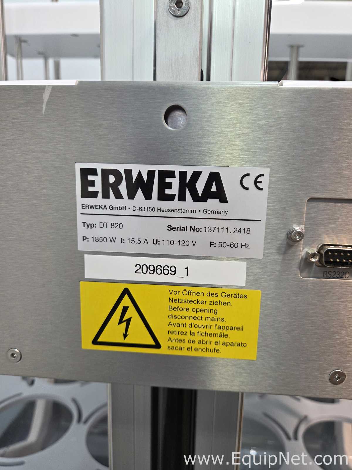 Erweka DT 820 Semi-automated dissolution system with FR624 | For Repair