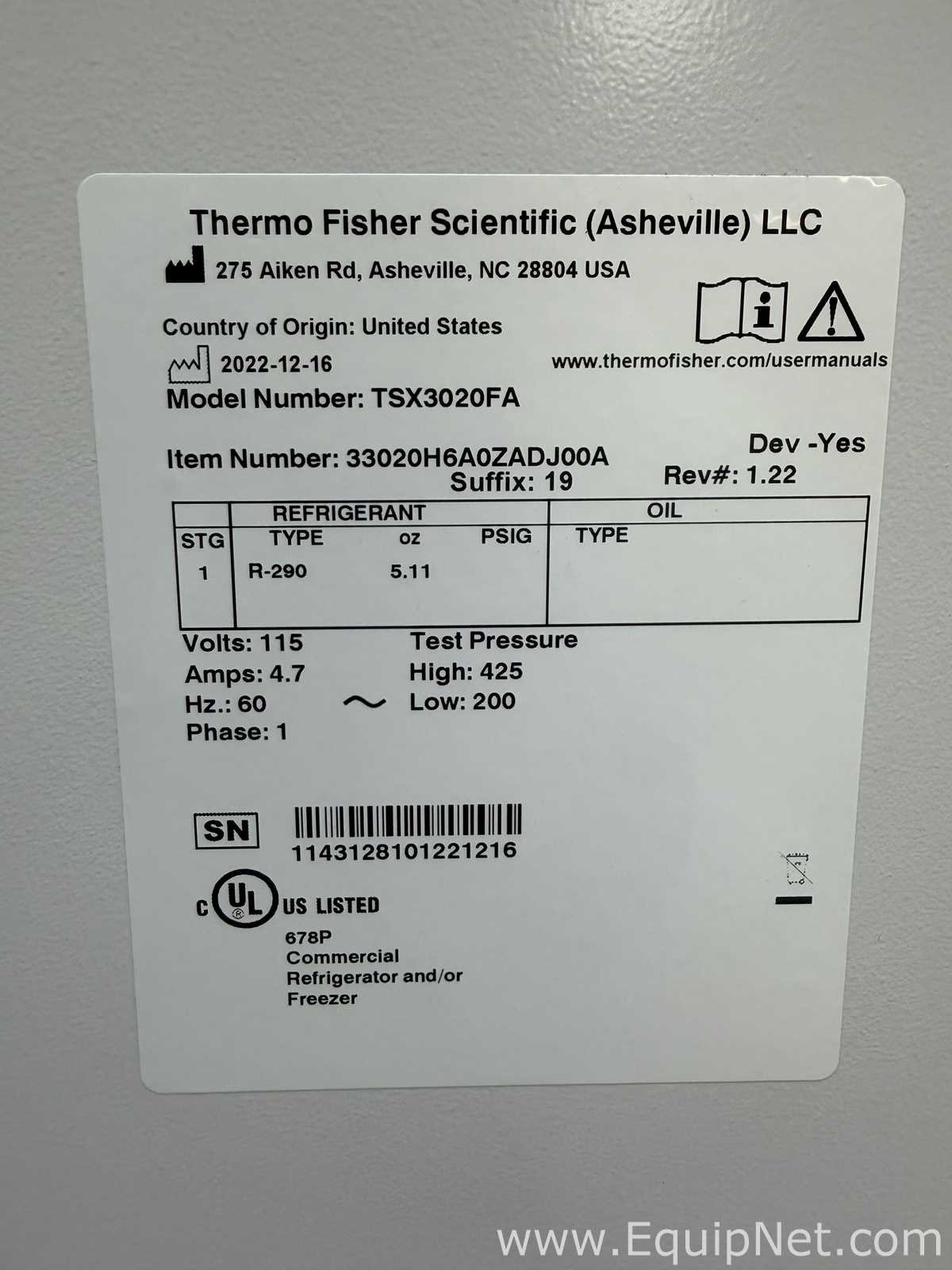 Freezer Thermo Scientific TSX3020FA