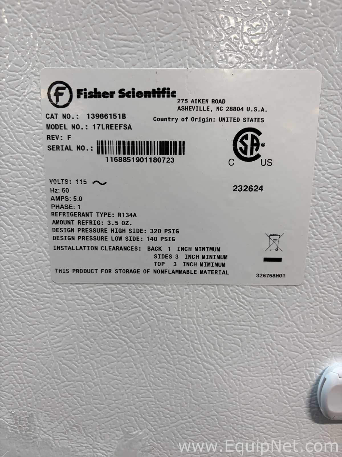 Refrigeradores Fisher Scientific 17LREEFSA