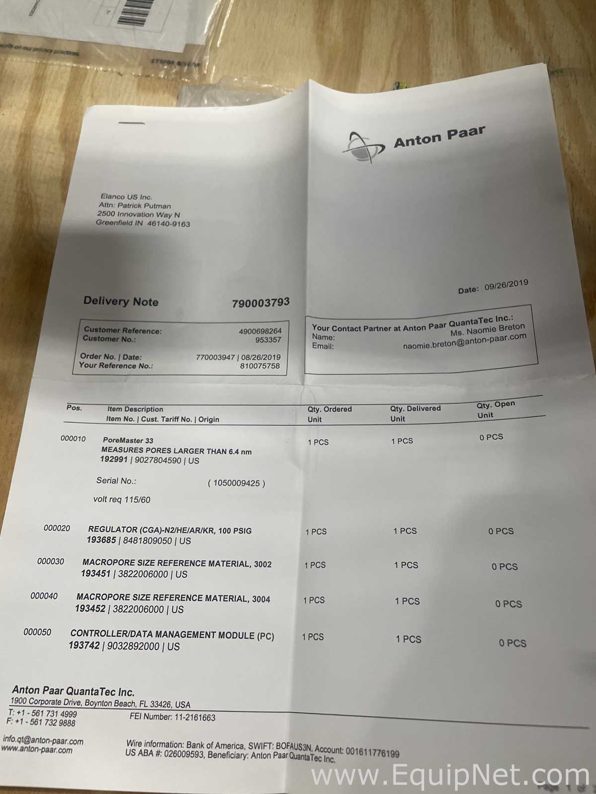 Analisador Anton Parr GmbH PoreMaster 33