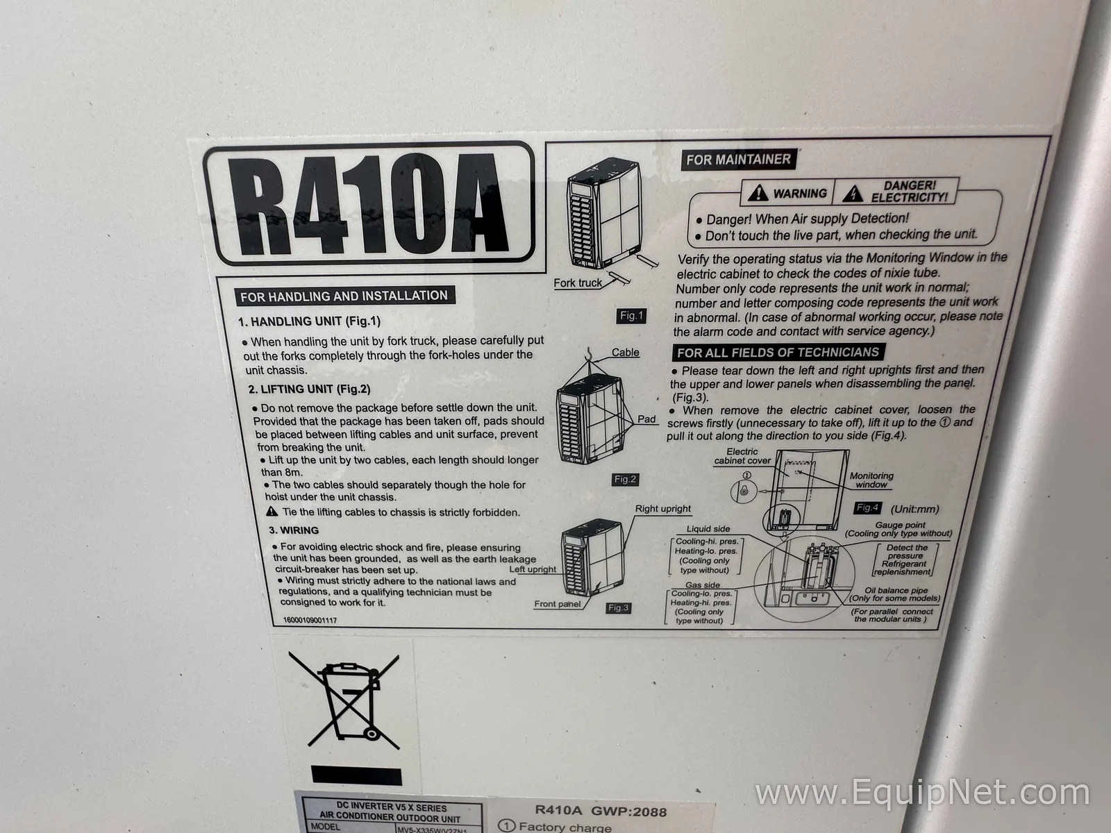 Unidade de Refrigeração/Ar-Condicionado Midea ELA240S4D-1Y