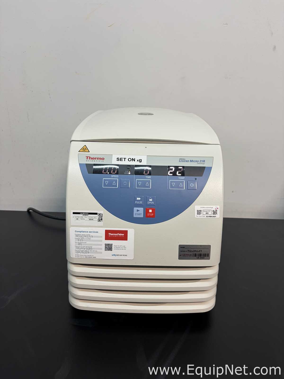 Lot of 2 Thermo Scientific Sorvall Legend Micro 21R Laboratory Centrifuges