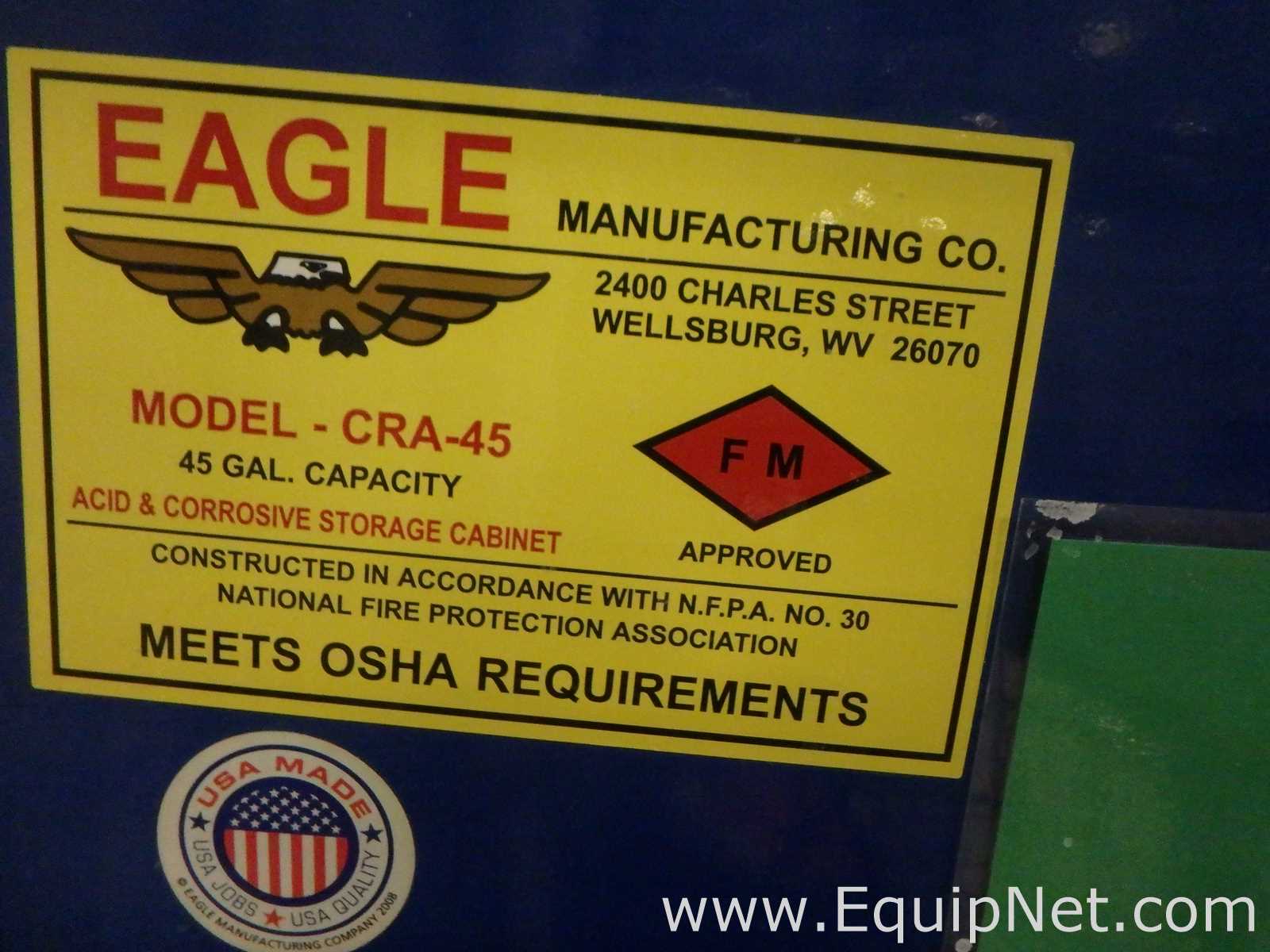 Lote de 2 Gabinete de Almacenamiento Eagle Manufacturing Co CRA-45.  45 Galones