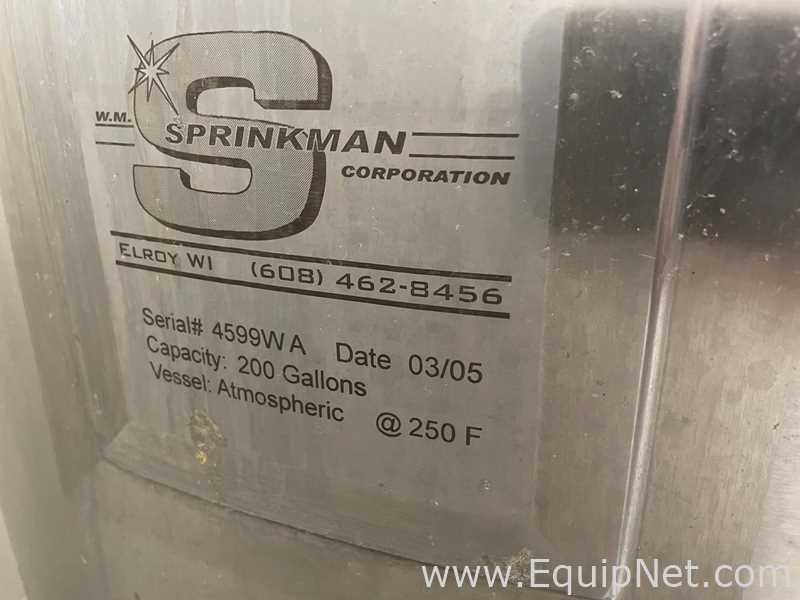 Sprinkman 200 Gallon Stainless Steel Tank