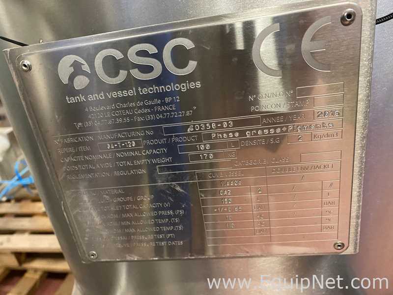 Tanque aço inox CSC 100 liters, stainless steel, with agitation
