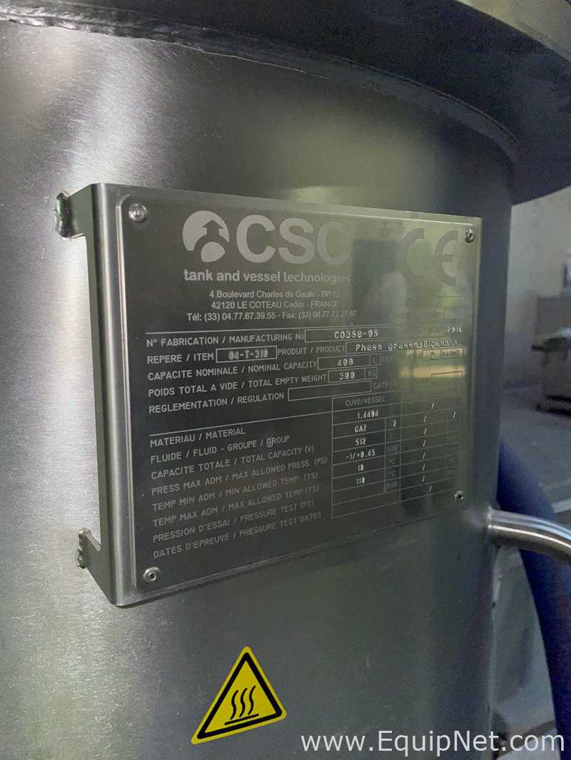 Tanque aço inox CSC 400 liters, stainless steel, with agitation