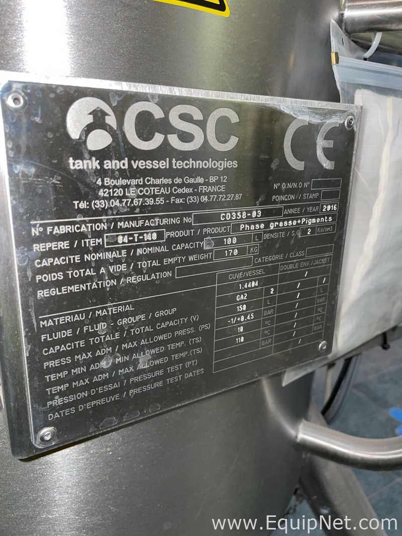 Tanque Acero inoxidable CSC 100 liters, stainless steel, with agitation