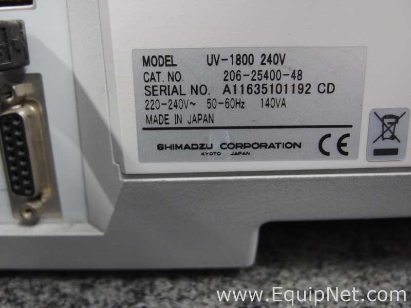Espectrofotómetro Shimadzu UV-1800