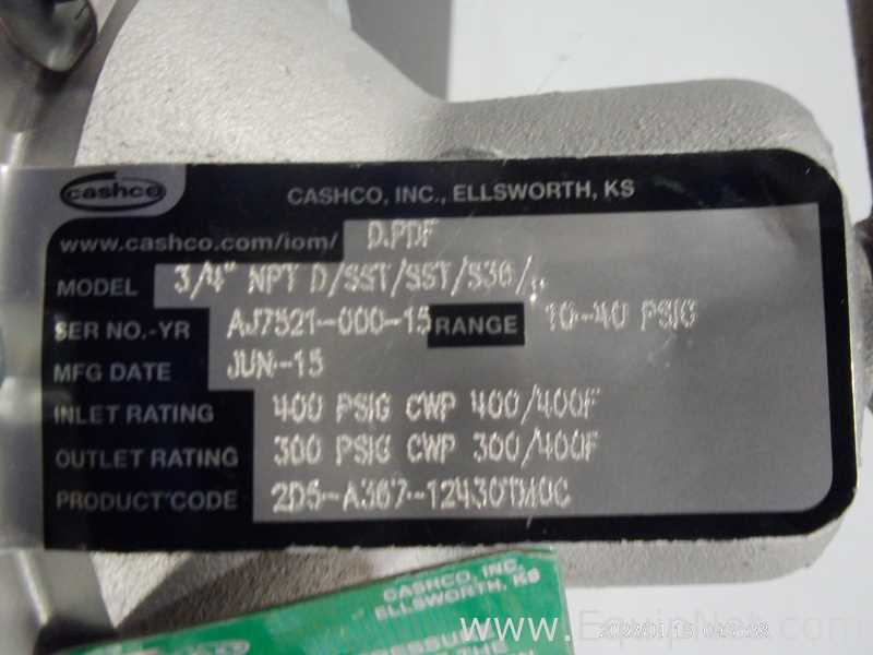  Cashco Inc. 3/4 Inch NPT D SST/SST/S36. 4 Polegadas