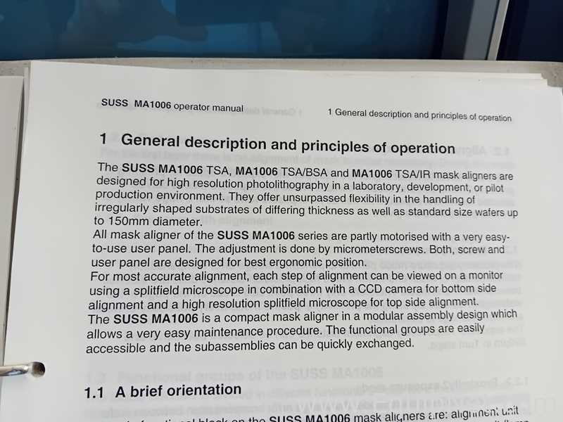 Karl Suss MicroTec MA 1006 Mask Aligner