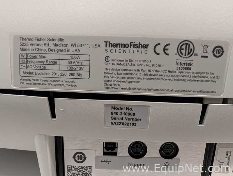 Espectrofotómetro Thermofisher scientific Evolution 220 (840-210600)