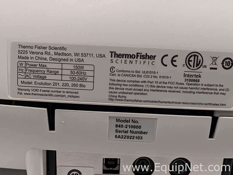 Espectrofotómetro Thermofisher scientific Evolution 220 (840-210600)
