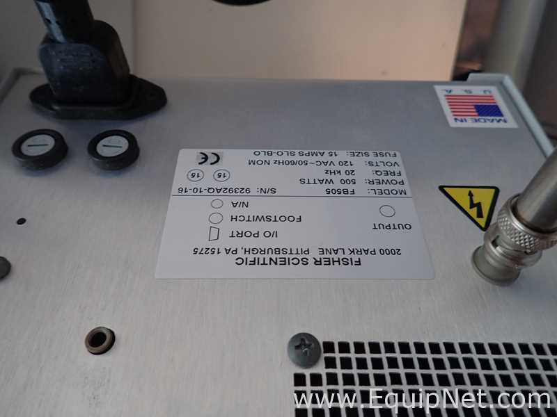 Fisher Scientific Model FB505 Sonic Dismembrator With Model CL-334 Horn