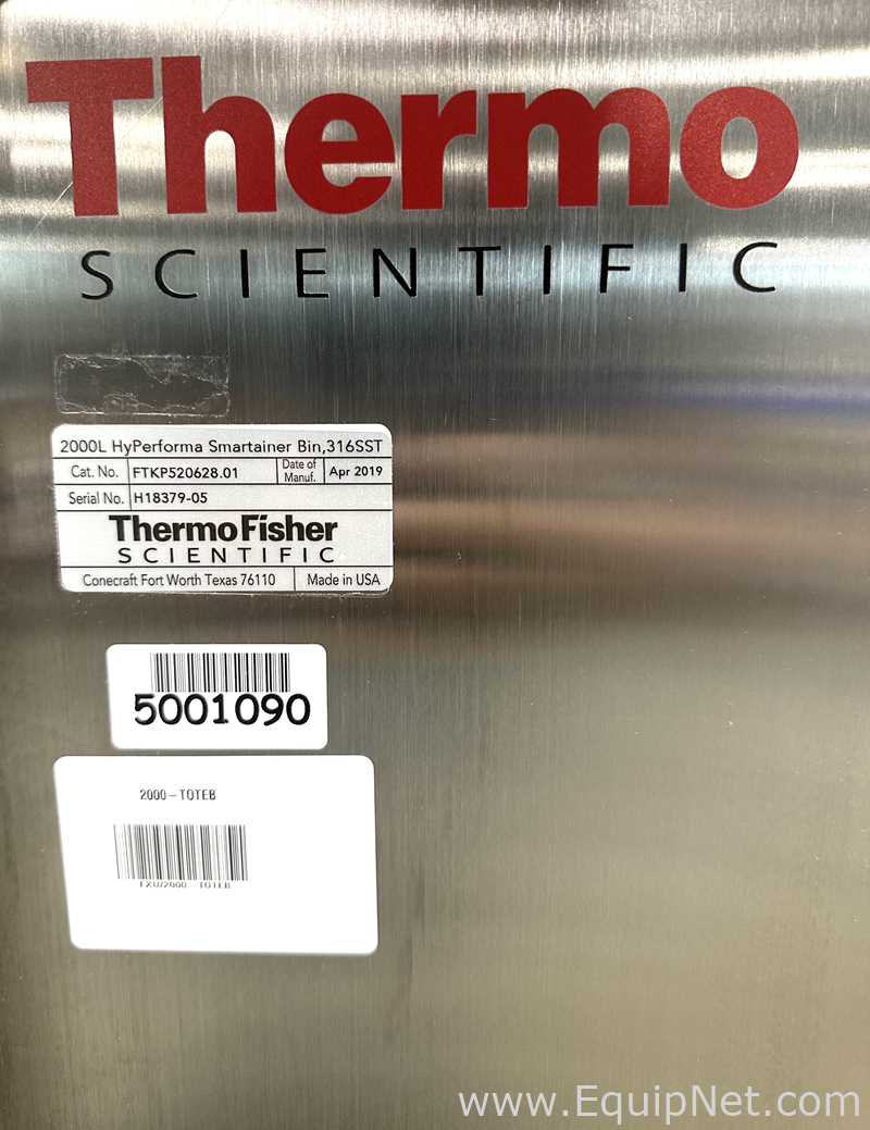 Lot Of 2 Thermo Fisher Scientific 2000L Hyperforma Smartainer Bin 316 SST