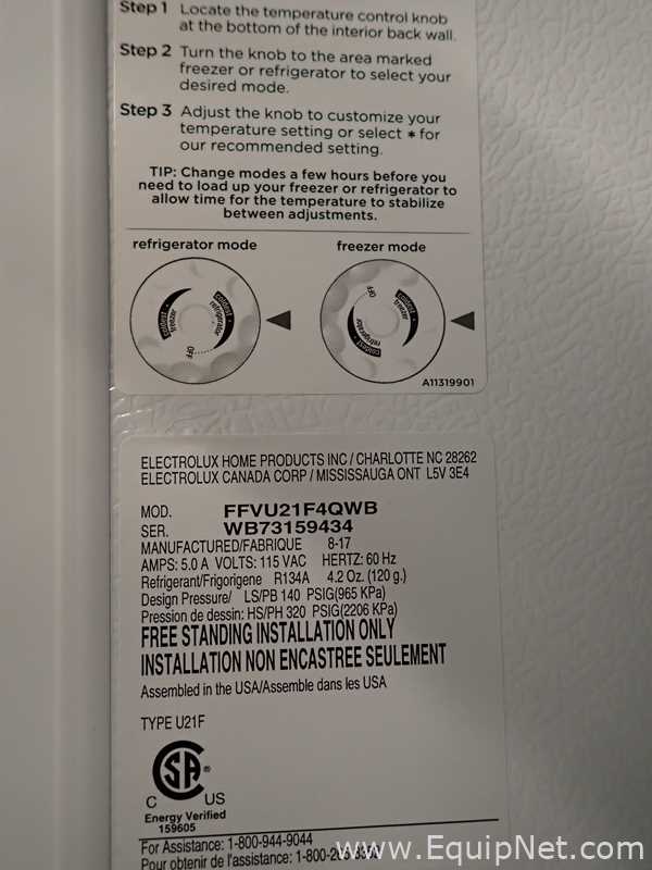 Frigidaire FFVU21F4QWB Freezer