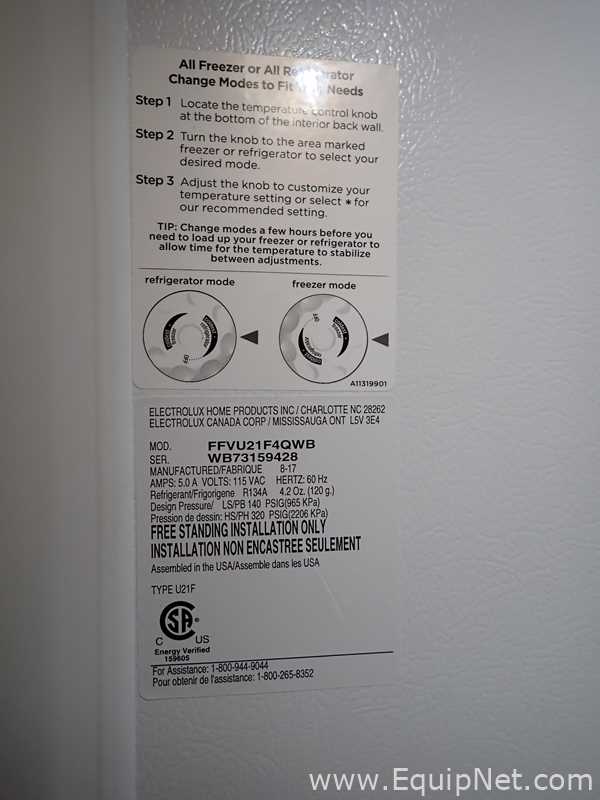 Fridgidaire FFVU21F4QWB Freezer