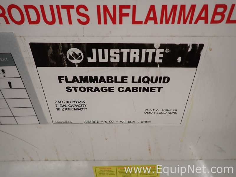 Lote de 2 Gabinetes de Almacenamiento de Inflamables JustRite Requisitos de aire 7 GALS.  7 Galones