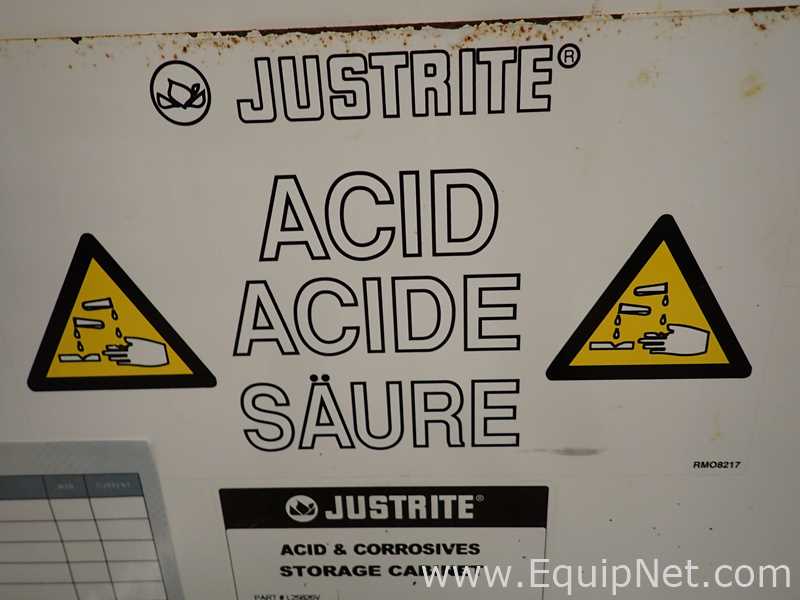 Lot of 2 JustRite Acid and  Chemical Cabinets