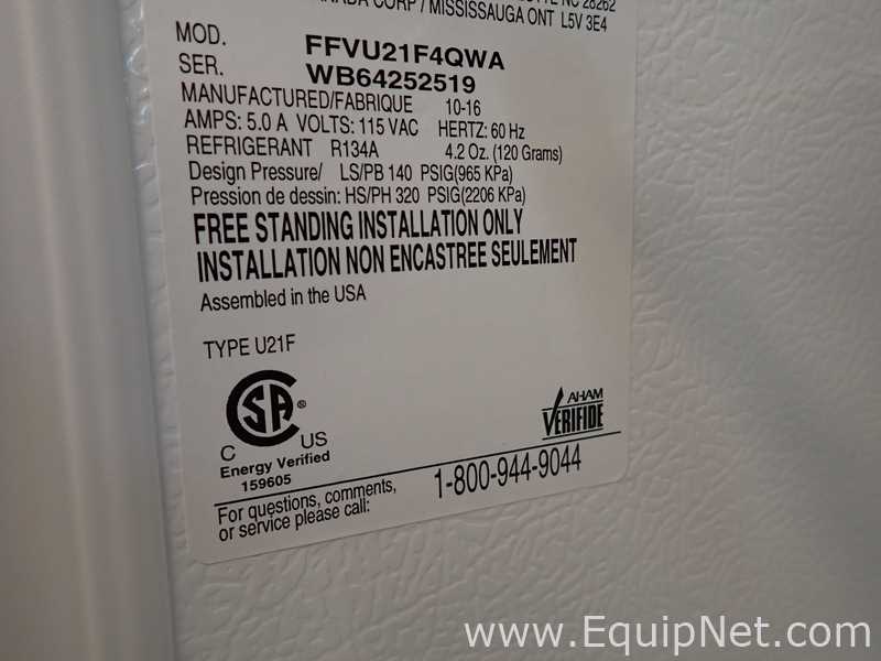 Fridgidaire FFVU21F4QWB Freezer