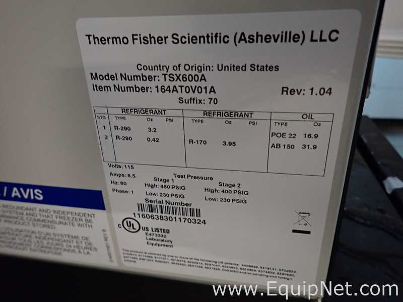 Congelador Thermo Scientific TSX600A