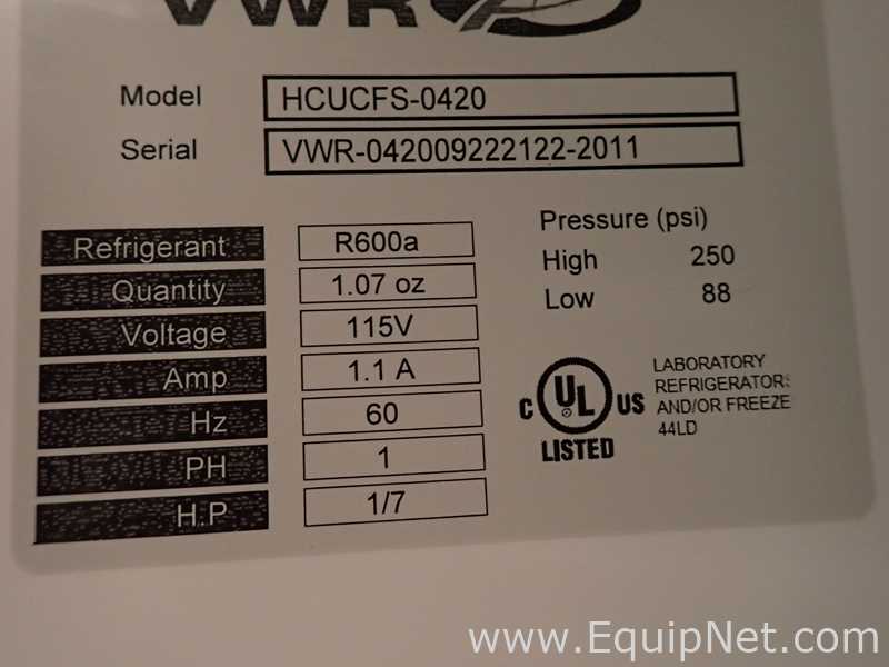 lote de  4 Unidade de Refrigeração VWR HCUCFS-0404