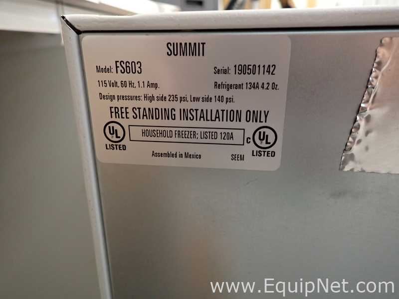 Lot of 2 Summit FS603 Undercounter Freezer