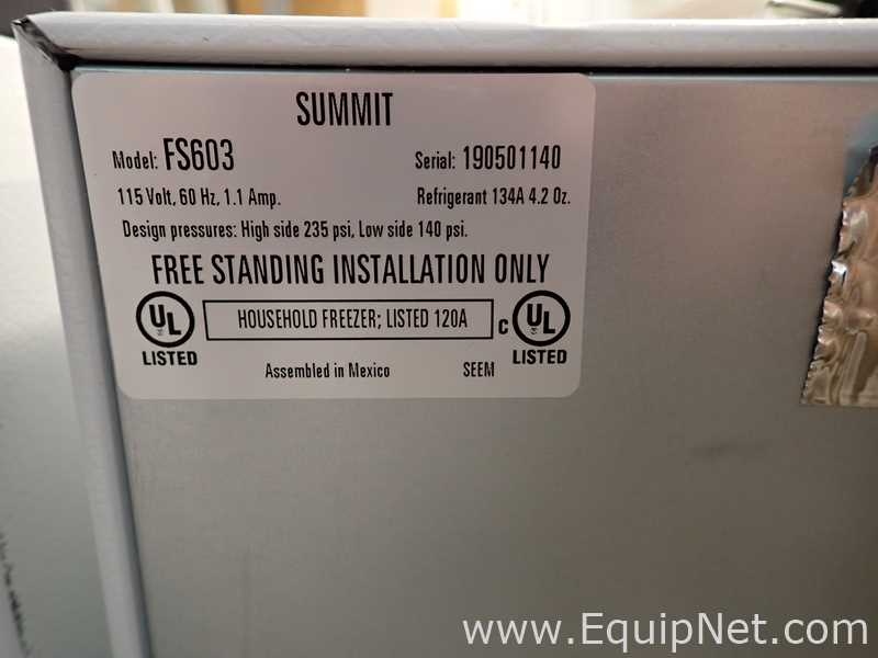 Lot of 2 Summit FS603 Undercounter Freezer
