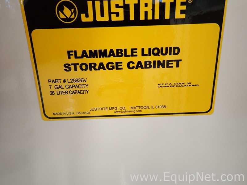 Lote de 2 Gabinetes de Almacenamiento de Inflamables JustRite Requisitos de aire 7 GALS