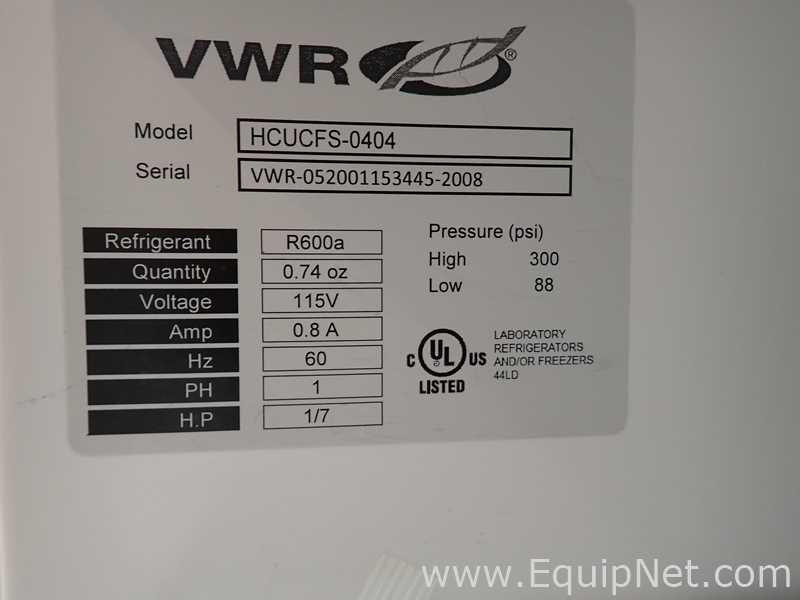 Lot of 2 VWR HCUCFS-0404 Undercounter Refrigerator