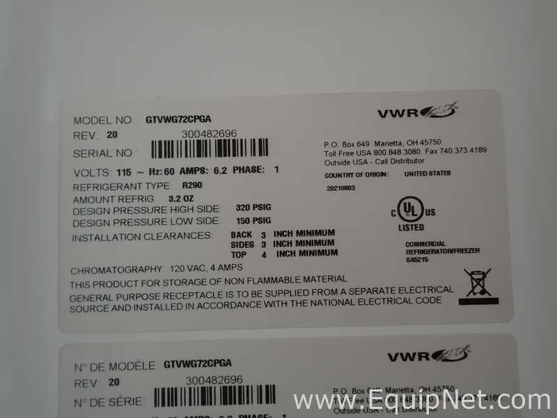 Unidade de Refrigeração VWR GTVWG72CPGA
