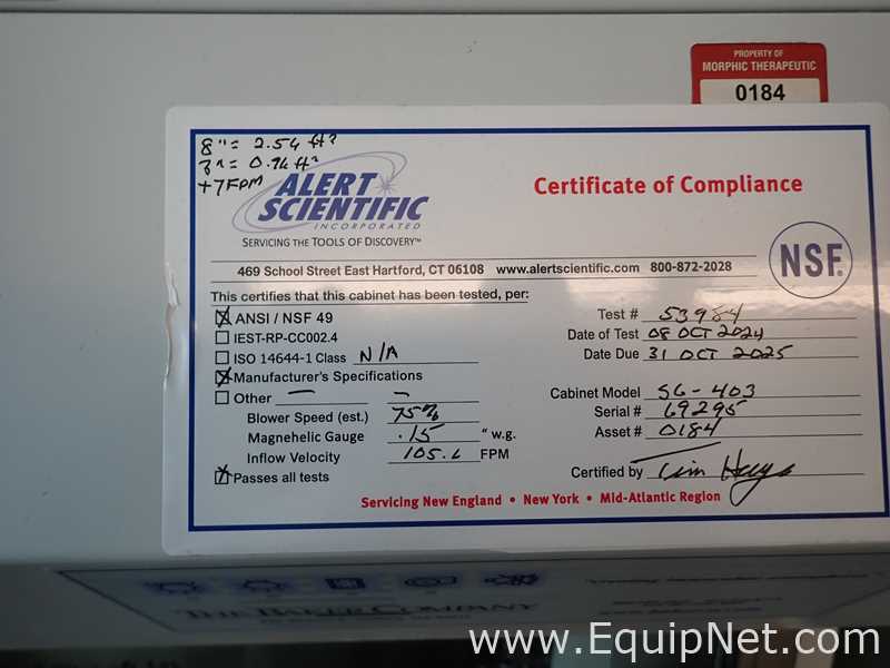 The Baker Company SG 403 SterilGARD III Advance Biological Safety Cabinet