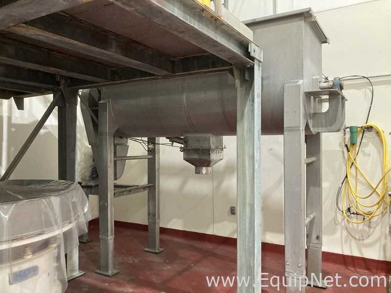 62 Cu. Ft. Sanitary Stainless Steel Double Ribbon Blender With 30 Inch Kason Screener