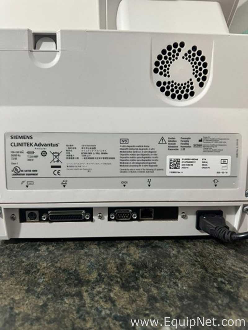 Siemens CLINITEK Advantus Chemistry Analyzer