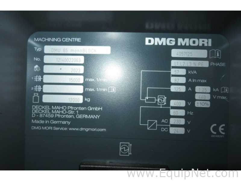 Unused DMG Mori Seiki Co. DMU65 Mono BLOCK Machining Center