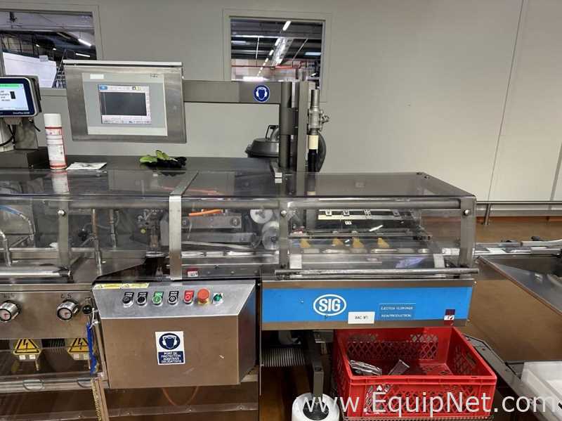 SIG Schweizerische HSL Sachet Filling and Sealing Machine with UHLMANN C2205 Cartoner