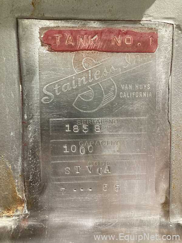 Tanque Stainless, Inc. Requisitos de Ar 1000 GALS.  1000 Galão