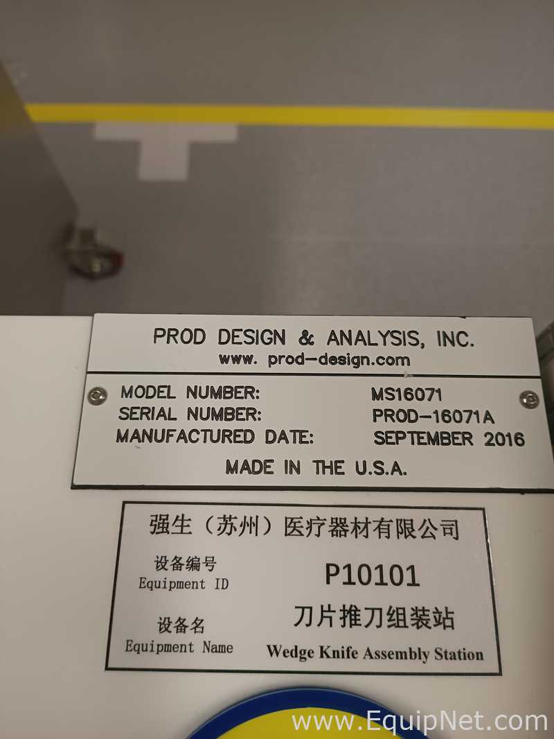 Prod Design And Analysis Inc MS16071 Wedge Knife Assembly Station P10101