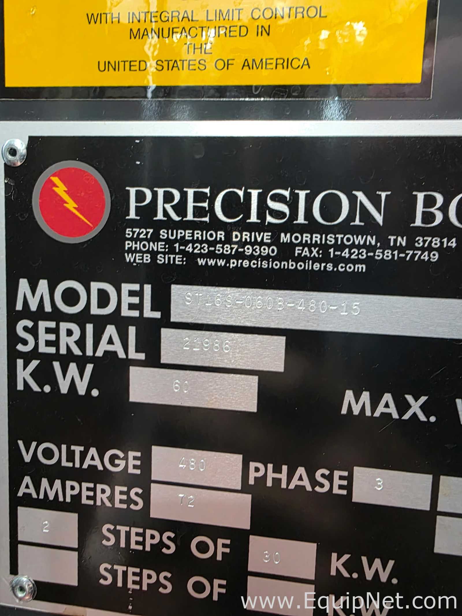 Precision Boilers ST16S-060B-480-15 60kW Electric Steam Boiler