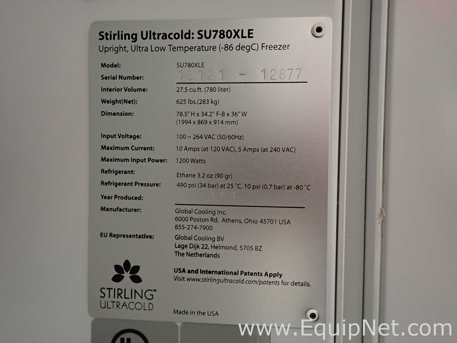 Congelador Stirling Ultracold  SU780XLE