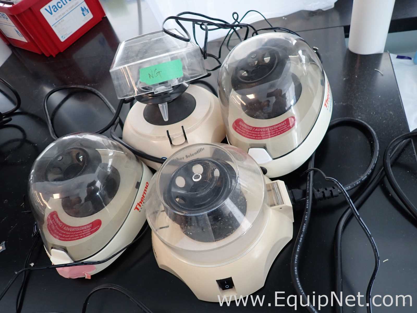 Lot of 4 Thermo Scientific mySPIN 6 and Fisher Scientific Mini Centrifuges