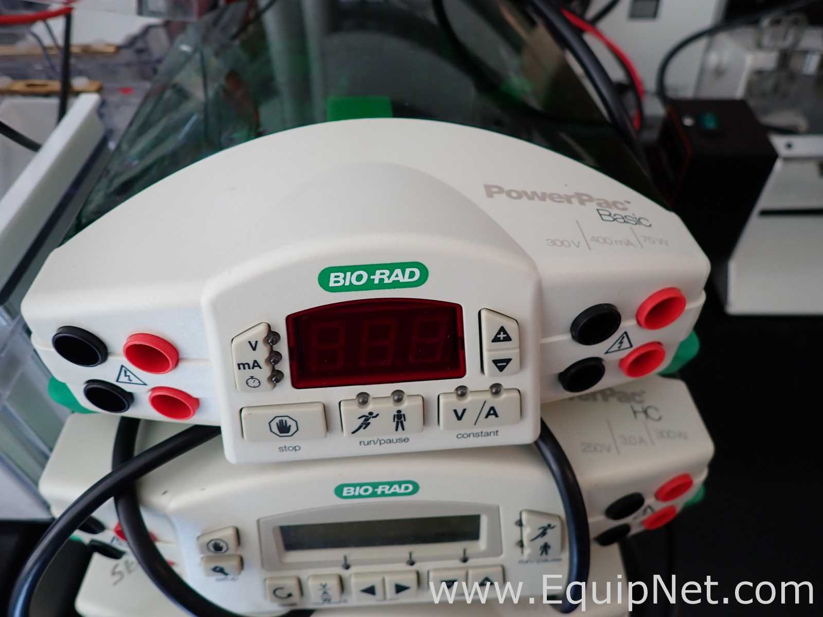 Lot of Bio-Rad PowerPac HC Electrophoresis Power Supplies with Gel Tanks