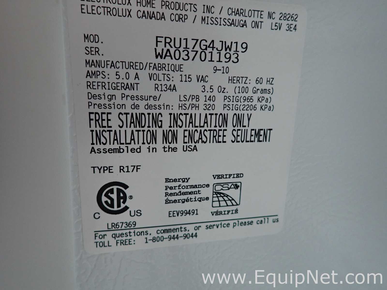 Refrigeradores Frigidaire FRU17G4JW19