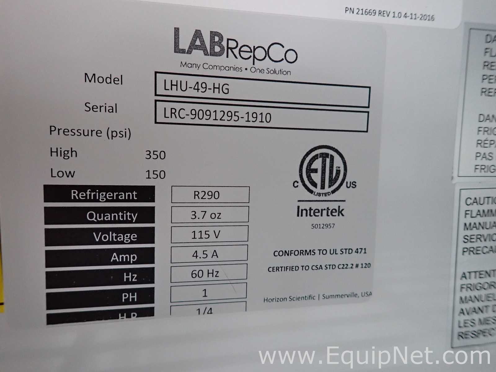 Unidade de Refrigeração Labrepco LHU-49-HG