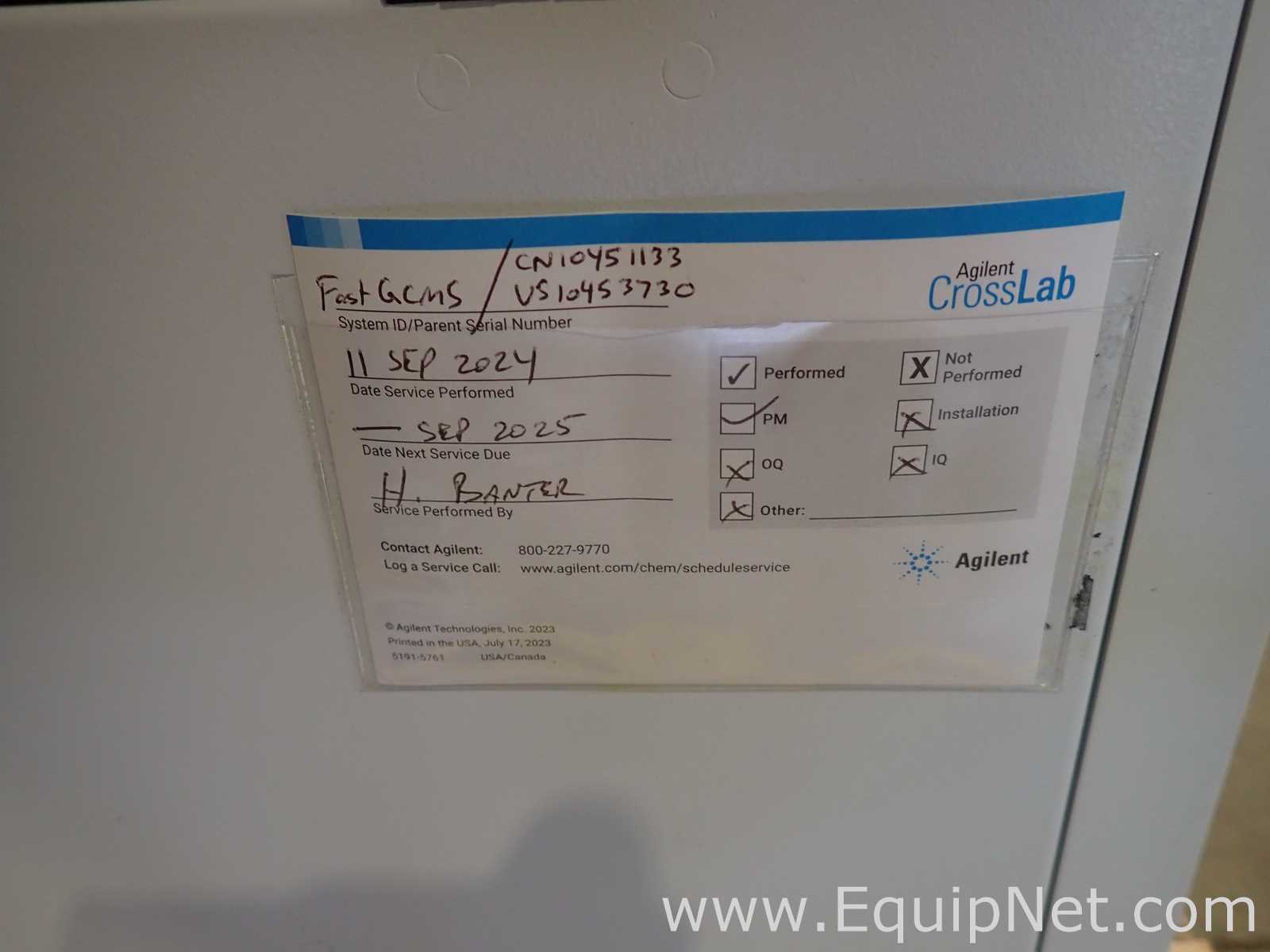 MSD (Detector Selectivo de Masa) Agilent Technologies 5975C