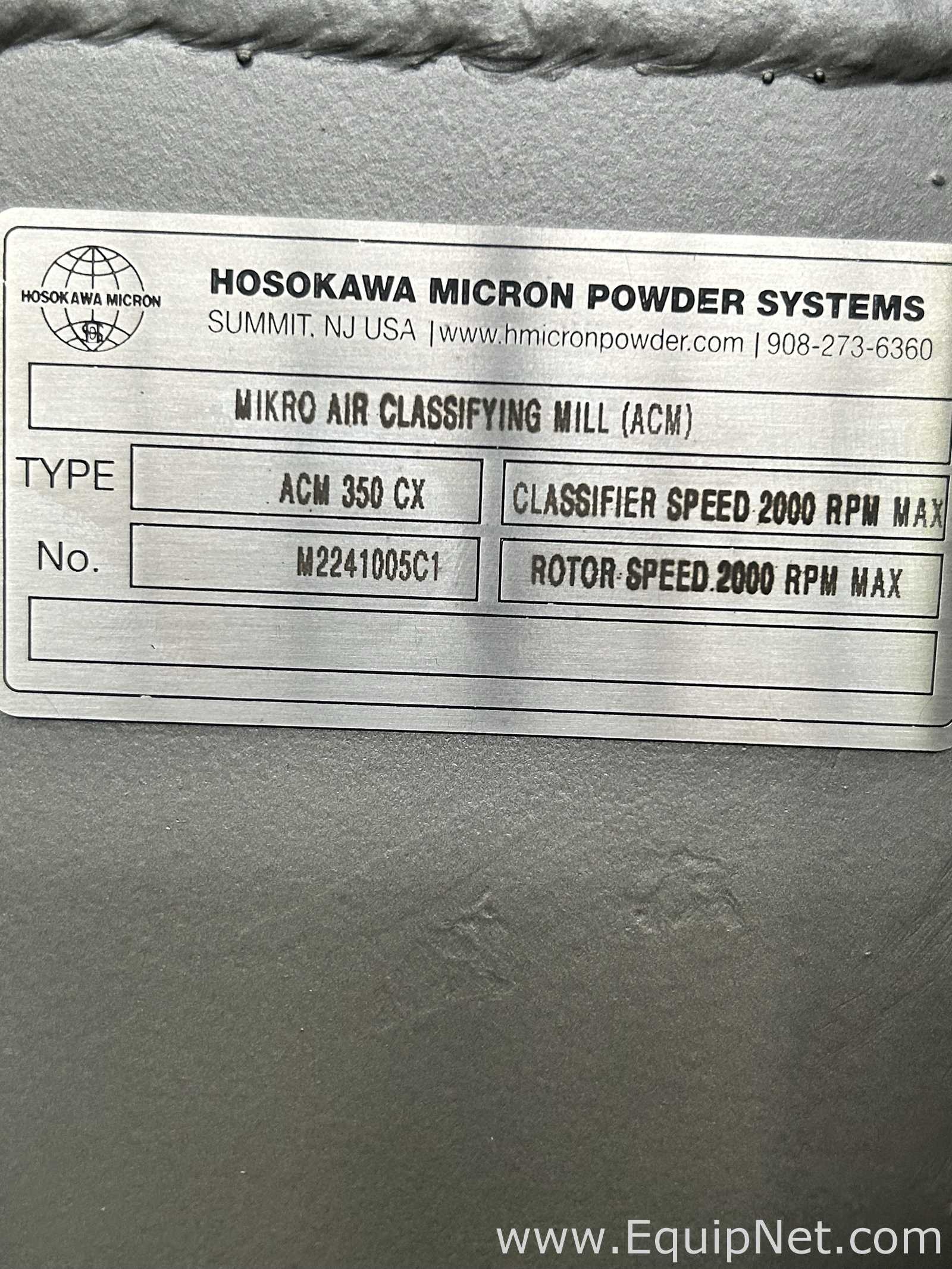 Hosokawa 350 ACM CX Air Classifier Mill