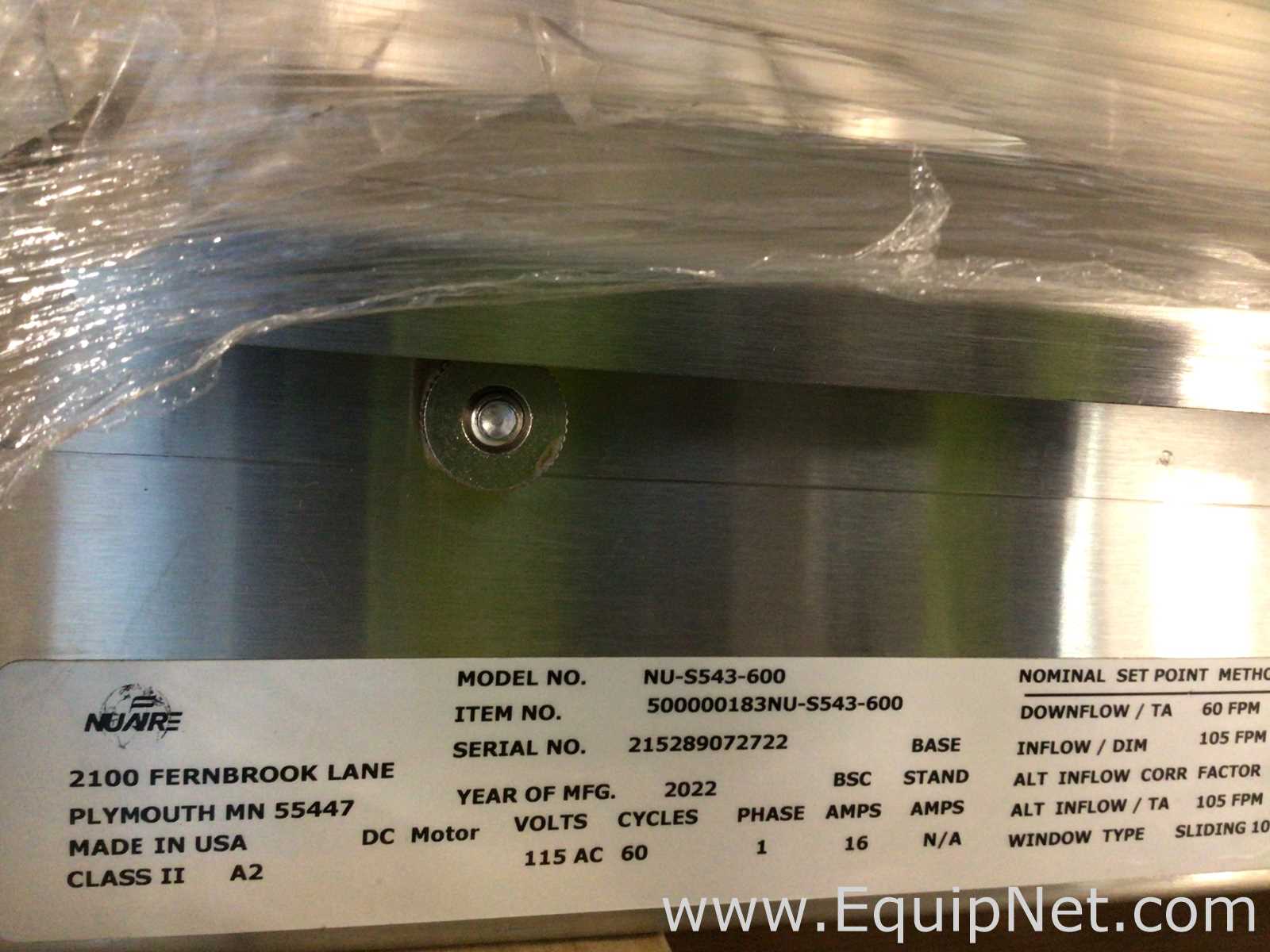 Unused Nuaire NU-S543-600 Class II Type A2 Biological Safety Cabinet