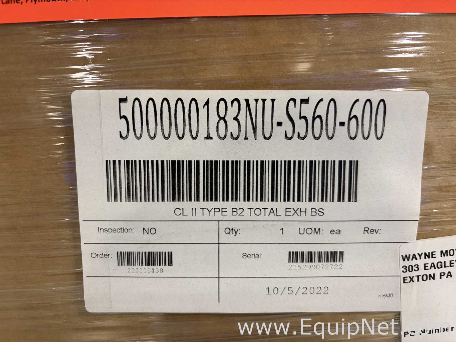 Cabina de Seguridad Biológica Nuaire NU-S560-600. Sin usar