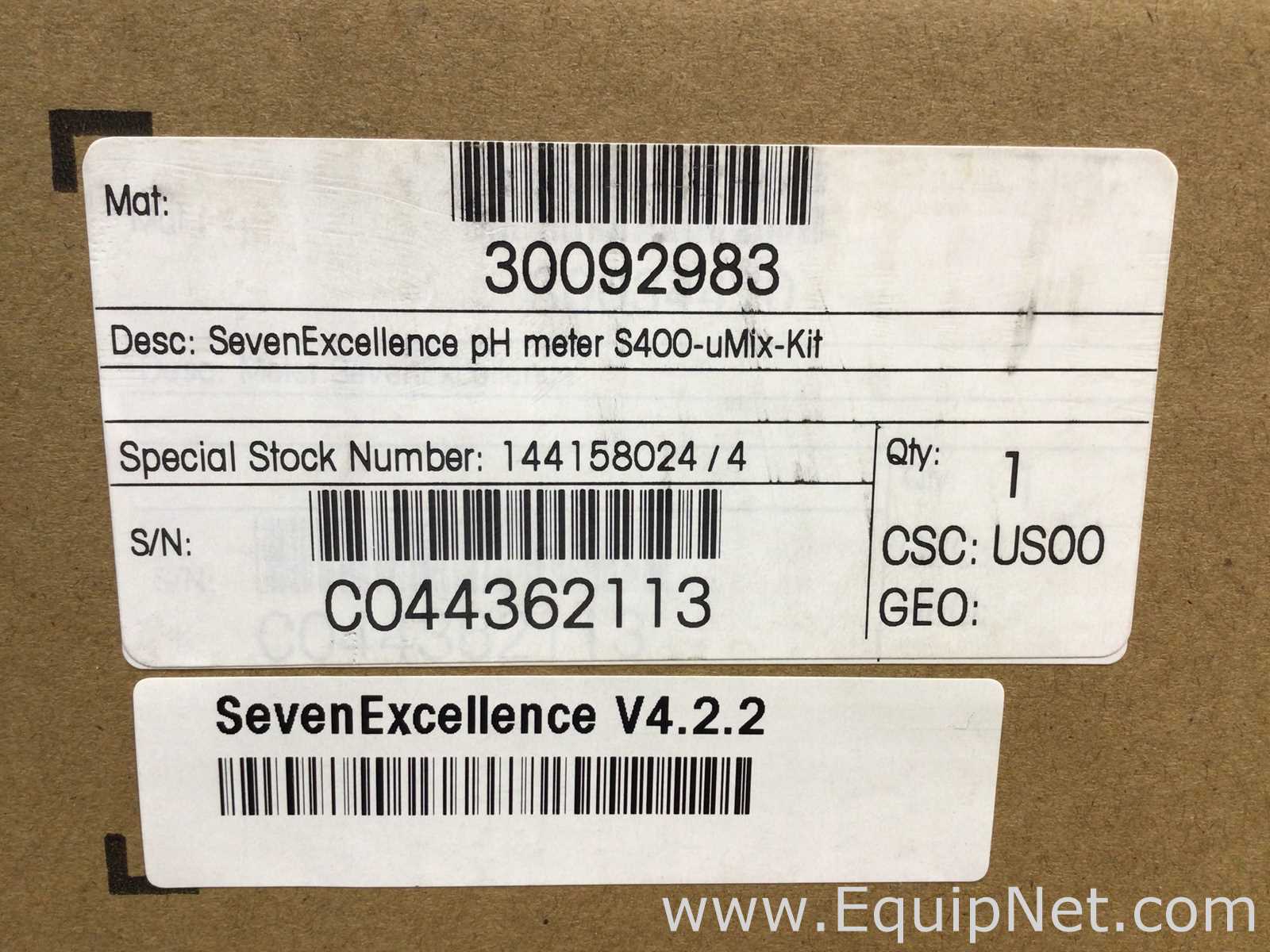 Unused Mettler Toledo SevenExcellence pH meter S400-uMix-Kit With SevenExcellence EQ Pac