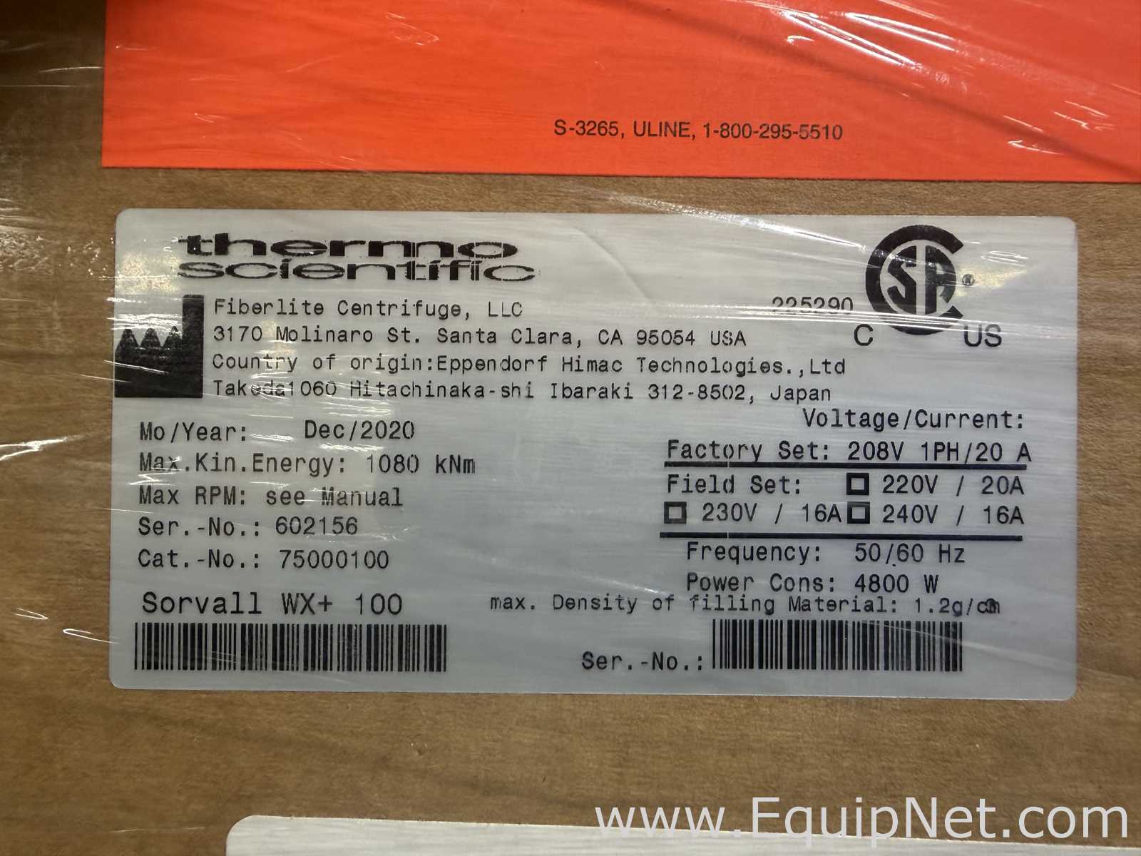 Centrífuga para Laboratórios Thermo Scientific Sorvall WX+ 100. Sem Uso